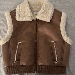 LOFT Brown & Cream Sherpa Vest